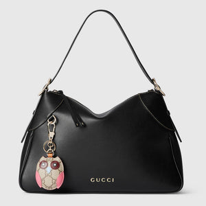 GUCCI GG EMBLEM LARGE SHOULDER BAG