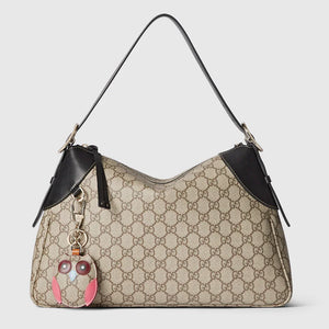 GUCCI GG EMBLEM LARGE SHOULDER BAG