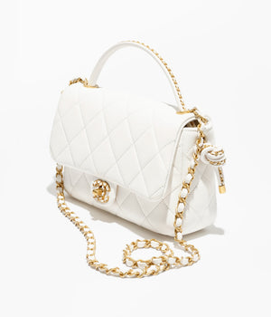 CHANEL FLAP BAG WITH TOP HANDLE