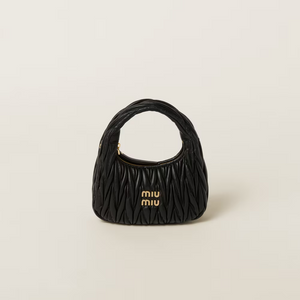 MIU MIU Wander matelassé nappa leather hobo bag