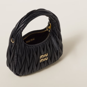 MIU MIU Wander matelassé nappa leather hobo bag