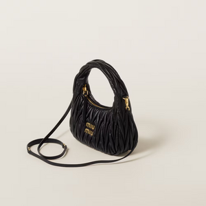 MIU MIU Wander matelassé nappa leather hobo bag