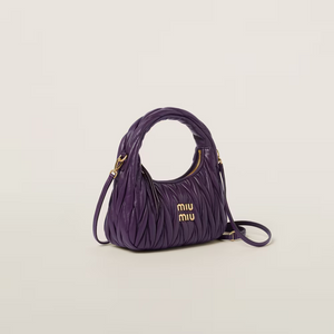 MIU MIU Wander matelassé nappa leather hobo bag