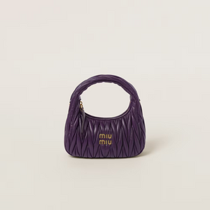 MIU MIU Wander matelassé nappa leather hobo bag