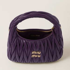 MIU MIU Wander matelassé nappa leather hobo bag