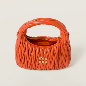 MIU MIU Wander matelassé nappa leather hobo bag