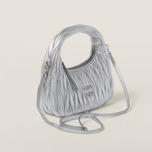 MIU MIU Wander matelassé nappa leather hobo bag