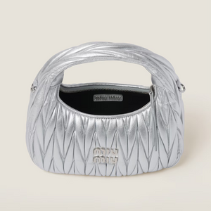 MIU MIU Wander matelassé nappa leather hobo bag