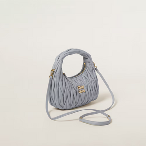 MIU MIU Wander matelassé nappa leather hobo bag