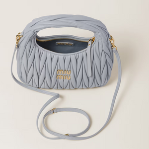 MIU MIU Wander matelassé nappa leather hobo bag