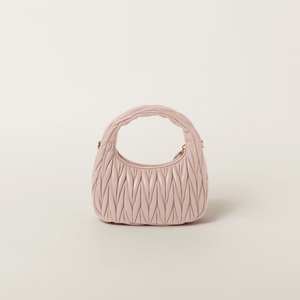 MIU MIU Wander matelassé nappa leather hobo bag