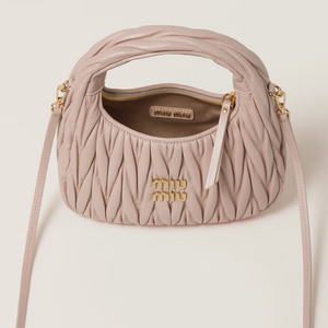 MIU MIU Wander matelassé nappa leather hobo bag