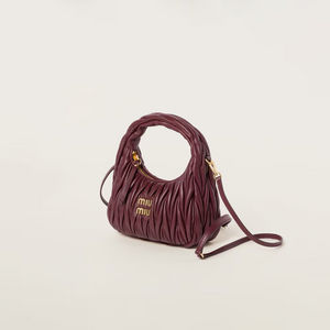 MIU MIU Wander matelassé nappa leather hobo bag