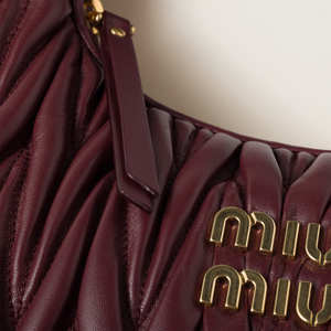 MIU MIU Wander matelassé nappa leather hobo bag