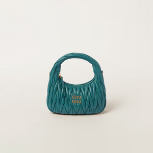 MIU MIU Wander matelassé nappa leather hobo bag