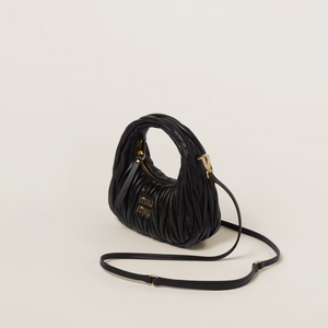 MIU MIU Wander matelassé nappa leather hobo bag(mini)