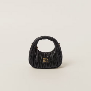 MIU MIU Wander matelassé nappa leather hobo bag(mini)