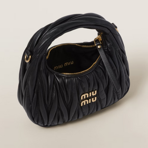 MIU MIU Wander matelassé nappa leather hobo bag(mini)