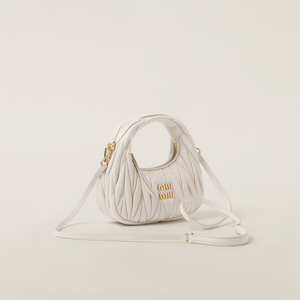 MIU MIU Wander matelassé nappa leather hobo bag(mini)