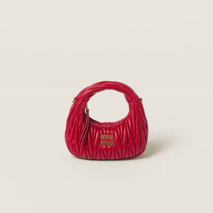 MIU MIU Wander matelassé nappa leather hobo bag(mini)