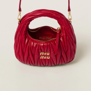 MIU MIU Wander matelassé nappa leather hobo bag(mini)