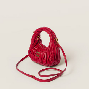 MIU MIU Wander matelassé nappa leather hobo bag(mini)