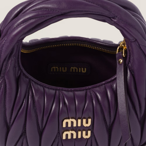 MIU MIU Wander matelassé nappa leather hobo bag(mini)