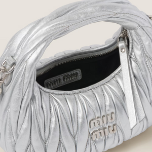 MIU MIU Wander matelassé nappa leather hobo bag(mini)