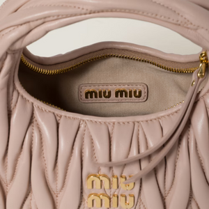 MIU MIU Wander matelassé nappa leather hobo bag(mini)