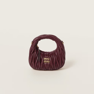 MIU MIU Wander matelassé nappa leather hobo bag(mini)