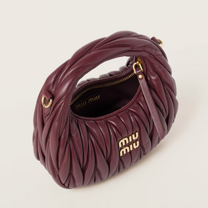 MIU MIU Wander matelassé nappa leather hobo bag(mini)