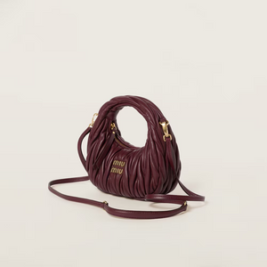 MIU MIU Wander matelassé nappa leather hobo bag(mini)