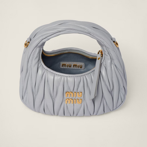 MIU MIU Wander matelassé nappa leather hobo bag(mini)