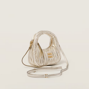 MIU MIU Wander matelassé nappa leather hobo bag(mini)