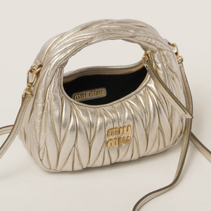 MIU MIU Wander matelassé nappa leather hobo bag(mini)