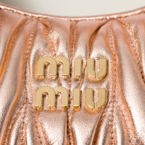 MIU MIU Wander matelassé nappa leather hobo bag(mini)