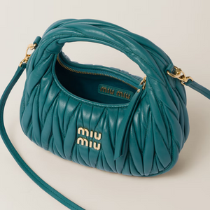 MIU MIU Wander matelassé nappa leather hobo bag(mini)