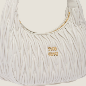 MIU MIU Wander matelassé nappa leather hobo bag ( Large)