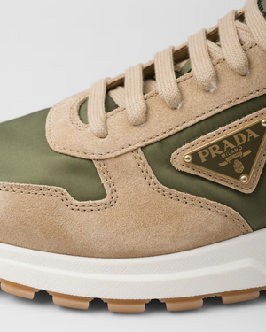 PRADA Men's Prax 01 delavé suede and Re-Nylon sneakers