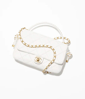 CHANEL FLAP BAG WITH TOP HANDLE